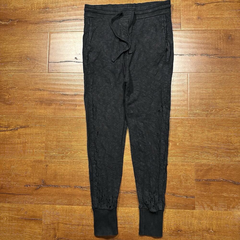 Thom Krom Jogger Sweats Womens S Black Distressed Sweatpants Alt City Retro